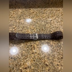 HIPWEAR Brown Genuine Leather Perforated Belt Size L